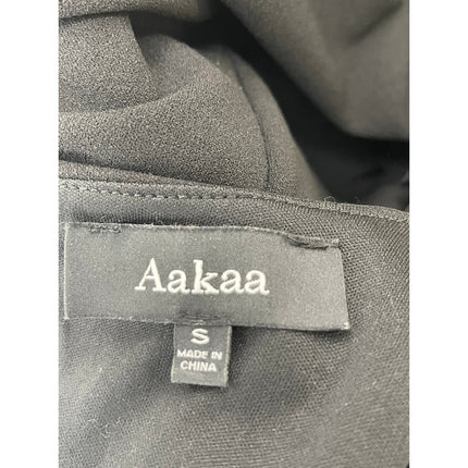 Aakaa Women's Black Sleeveless Ruffle Hem Open Back Mini Flare A-line Dress Sz S