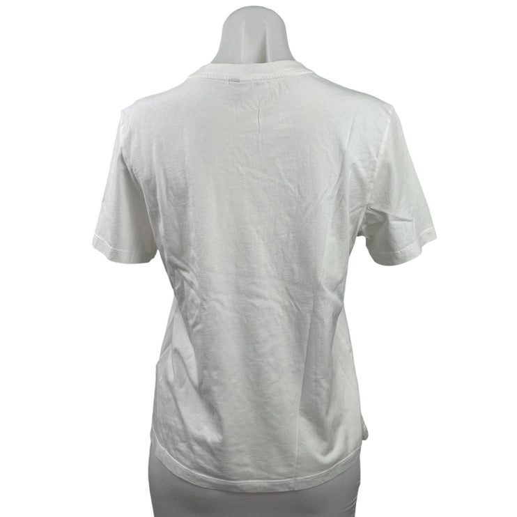 & Other Stories Women's White Lemon Patch Embroidered T Shirt Tee Top Size S