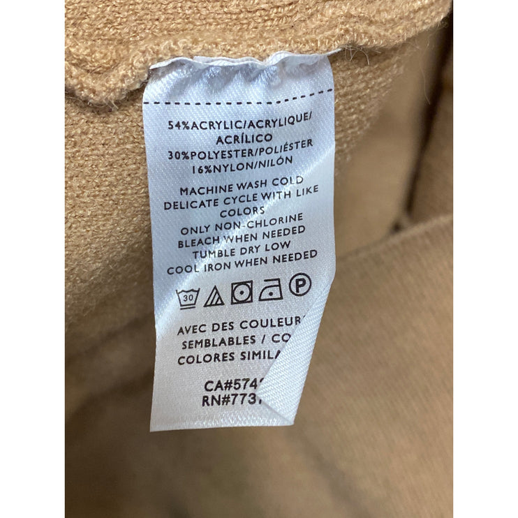 Ann Taylor Brown Tan Two Button Collared Long Sleeve Knit Blazer Coat Jacket XXS