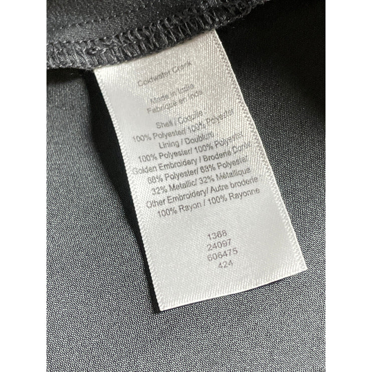 Coldwater Creek Women Gray Mesh Floral Embroidered Pleated Midi Full Skirt Sz 3X