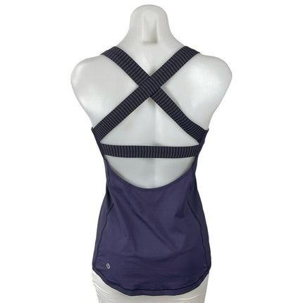 Lululemon Core Kicker Women's Blue Cross Back Wicking Athletic Tank Top Size 8
