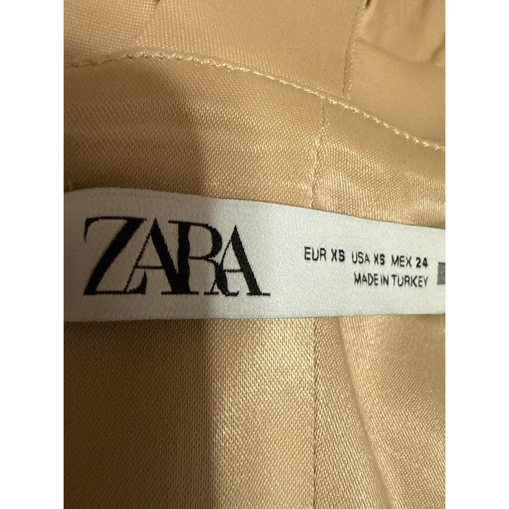 Zara Brown Tan Satin Sleeveless Cami Camisole Corset Bandeau Crop Tank Top Sz XS