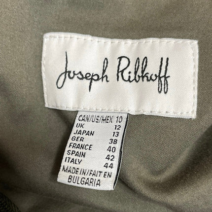 Joseph Ribkoff Olive Green Sleeveless V Neck Pocket Slit Mini Tank Dress Size 10
