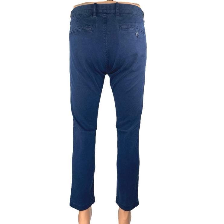 J.Crew Men's Blue Tapered Leg Mid Rise Slim Stretch Trousers Dress Pants Size 30