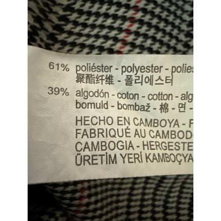 Zara Black White Houndstooth Plaid Collared Long Sleeve Shift Mini Dress Size 0