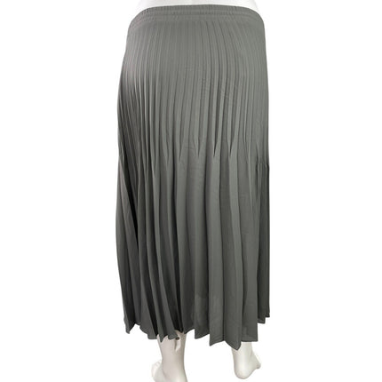 NEW Max Studio Women's Green Pleated High Waisted Maxi Flared A-Line Skirt Sz XL
