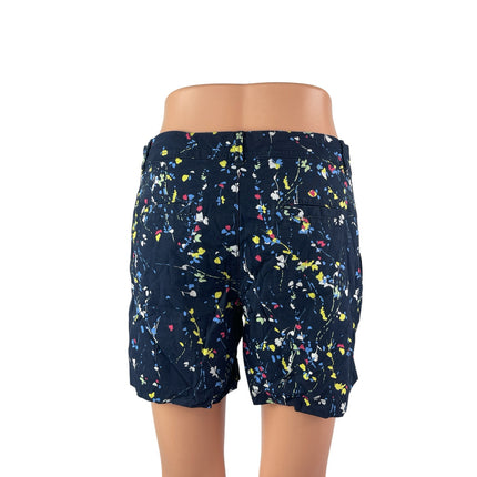 Banana Republic Women's Navy Blue Floral Mid Rise Boyfriend Mini Shorts Size 2