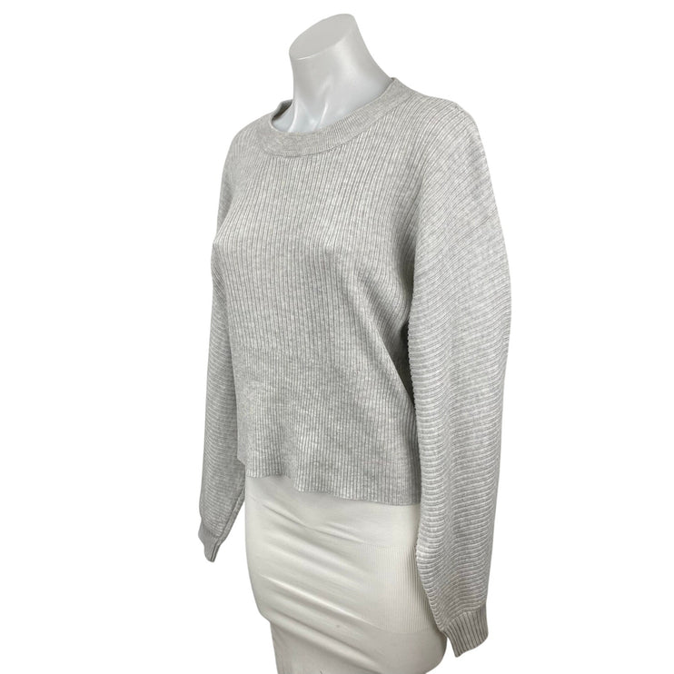 Pink Rose Women's Gray Knit Long Sleeve Crew Neck Sweater Sweatshirt Top Size M