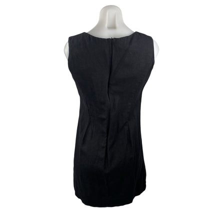 Coldwater Creek Women's Black Linen Sleeveless Tank Mini Shift Dress Size S