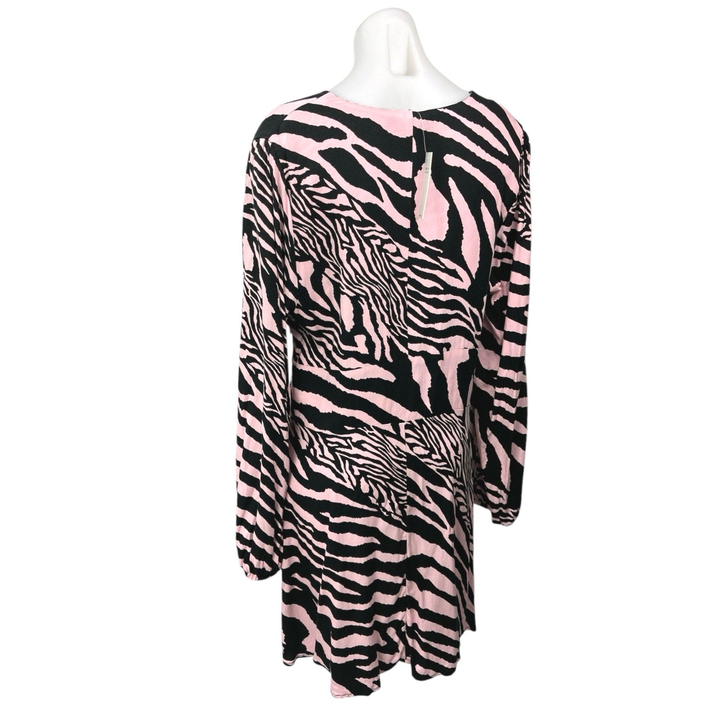 NEW AFMR Delana Black Pink Zebra Animal Print V-neck Mini Fit & Flare Brie NEW AFMR Delana Black Pink Zebra Animal Print V-neck Mini Fit & Flare Brie