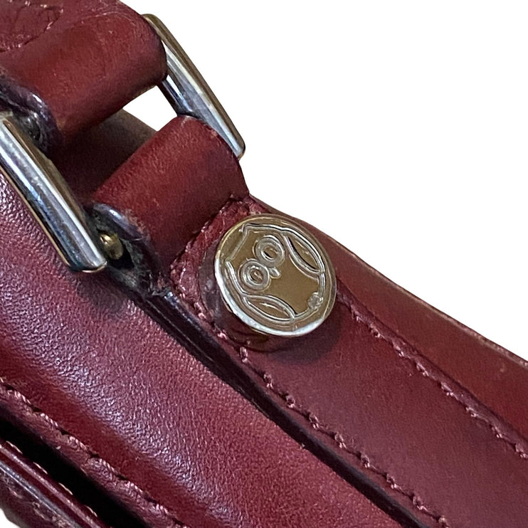 Jason Wu Burgundy Red Leather Crossbody Shoulder Flap Satchel Purse Handbag OS
