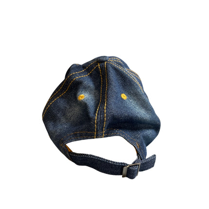 Women's Blue Rhinestone Bling Chambray Y2k Denim Jean Strapback Hat Cap OS