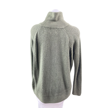 Six/Fifty Women's Green Ribbed Knit Long Sleeve Turtleneck Sweater Top Size M
