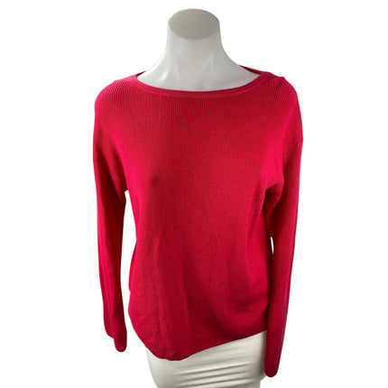 Banana Republic Women's Red Ribbed Knit Long Sleeve Pullover Sweater Top Size XS