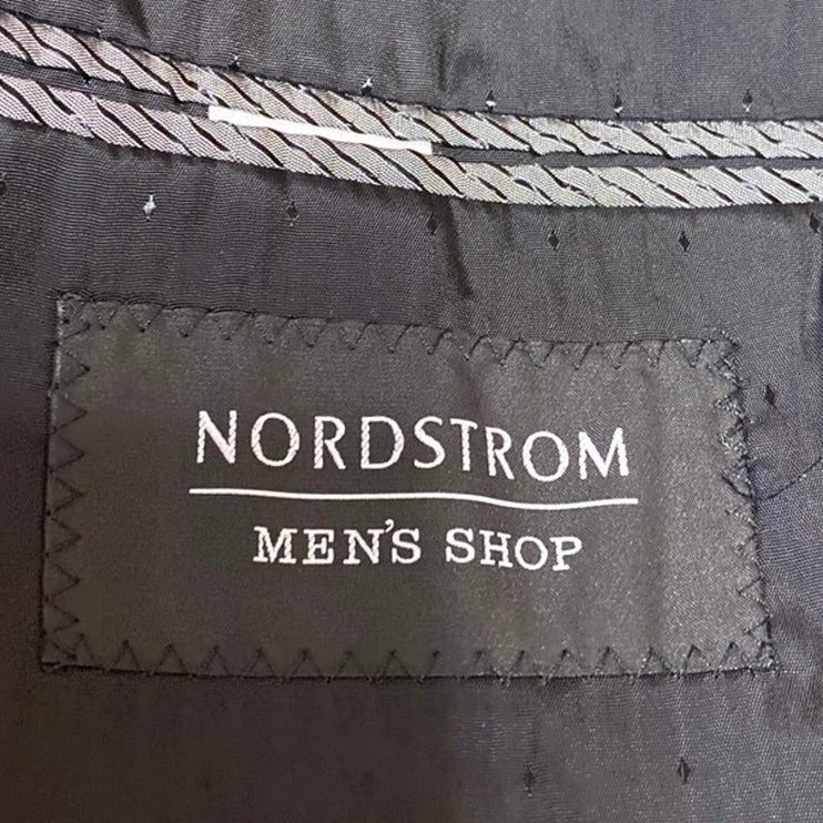 Nordstorm 100% Wool Men's Black Long Sleeve Button Blazer Sports Coat Jacket 44R