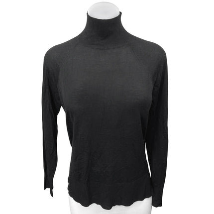 Zara Women Black Turtleneck Knit Stretch Long Sleeve Pullover Sweater Top Size S