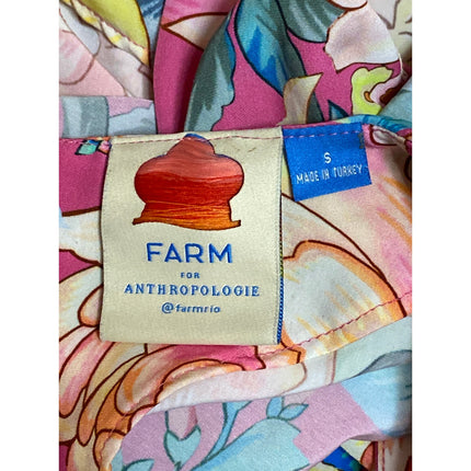 Farm Rio x Anthropologie Eulalie Pink Floral Tie Waist Wide Leg Jumpsuit Size S