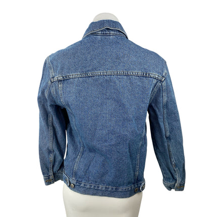 H&M Divided Women's Blue Long Sleeve Button Down Trucker Denim Coat Jacket Sz 4