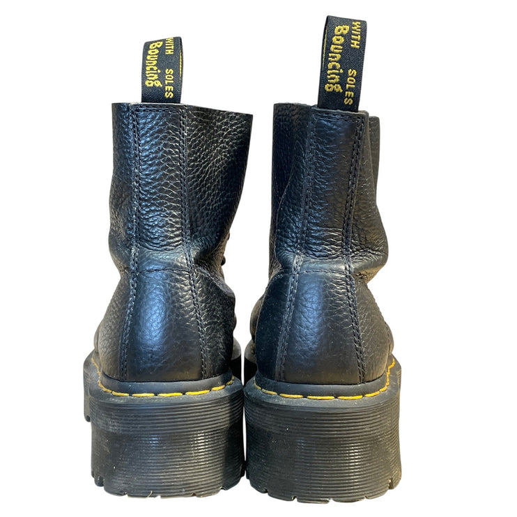 Dr Martens Sinclair Women's Black Leather Lace Up Platform Combat Boots Size 8