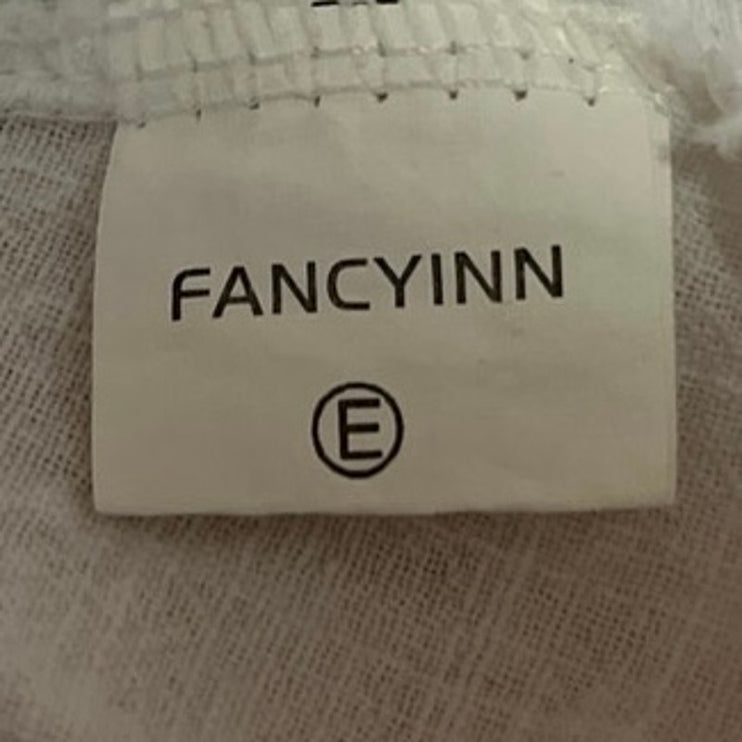 FancyInn White Sleeveless Tie Front Cutout Smocked A Line Mini Dress Size S