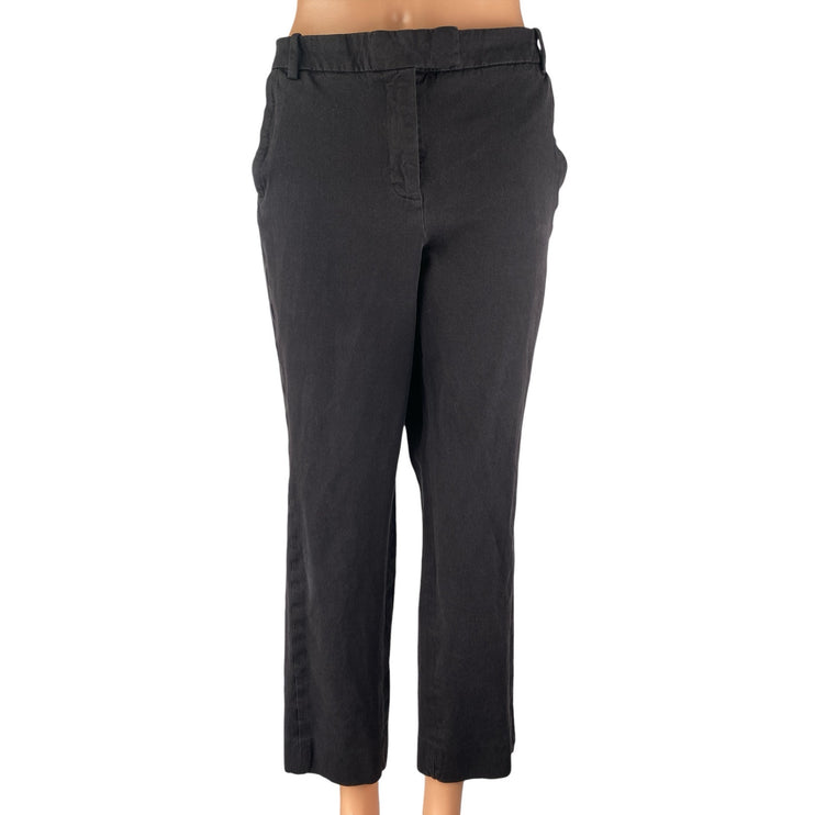 J.Crew Women's Black High Waisted Straight Leg Pockets Trousers Dress Pants 14