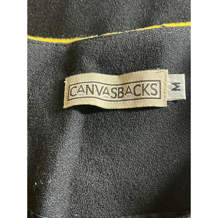 CanvasBacks Women's Wool Abstract Colorblock Patchwork Crop Blazer Coat Jacket M