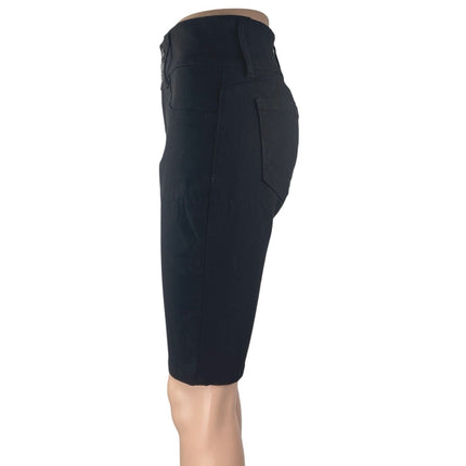 Buzz Jeans Women's Black High Waist Slim Fit Skinny Denim jeans Bermuda Short L