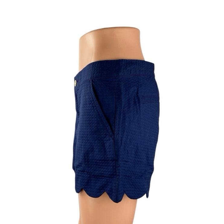 NEW Lilly Pulitzer Buttercup Women's Blue Low Rise Scalloped Hem Mini Shorts 2