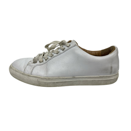 Thursday Everyday Men's White Leather Lace Up Low Top Casual Sneakers Shoes 7.5