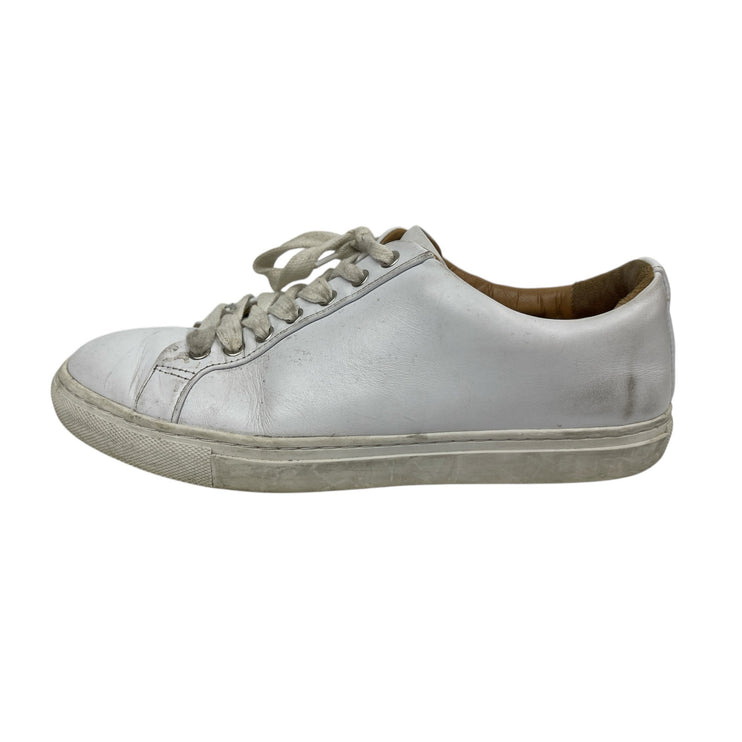 Thursday Everyday Men's White Leather Lace Up Low Top Casual Sneakers Shoes 7.5