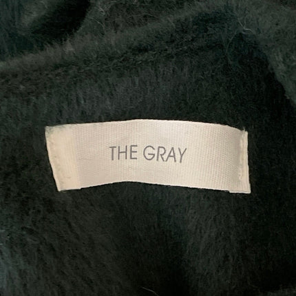 The Gray Women's Green Faux Fur Fleece Half Sleeve Crew Neck Sweater Top Size M