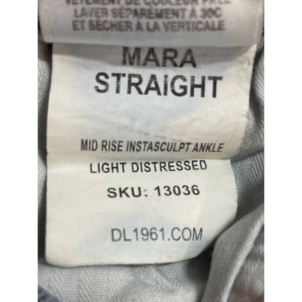 DL1961 Mara Straight Women's Blue Distressed High Waisted Denim Jeans Size 29