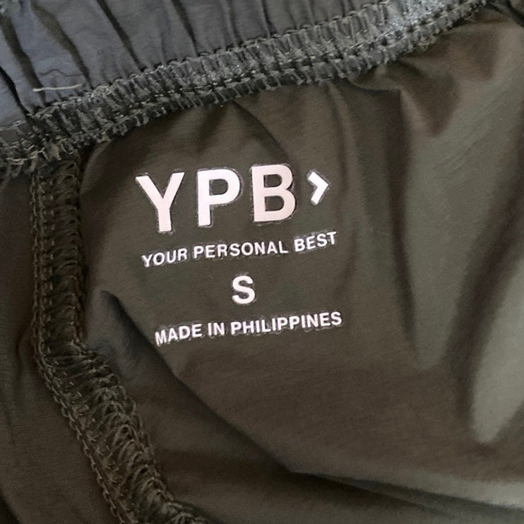 YPB Your Personal Best Gray Green Elastic Waist Drawstring Windbreaker Pants S