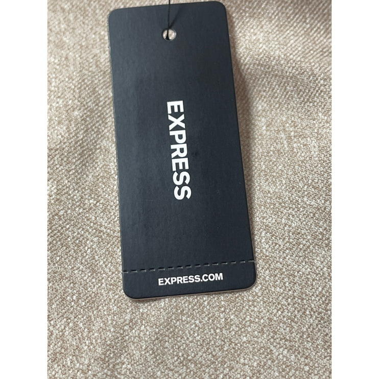 NEW Express Beige High Waisted Zip Slit Pencil Mini Skirt Short Skort Size 4