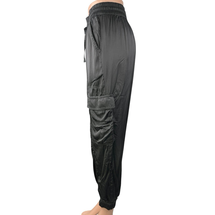 NEW Aerie Black Elastic Waist Windbreaker Parachute Cargo Jogger Pants Size XS