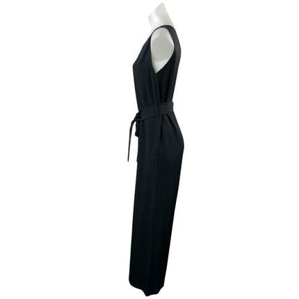 Everlane Women's Black Sleeveless Belted Wide Leg V-neck Romper Jumpsuit Size 4