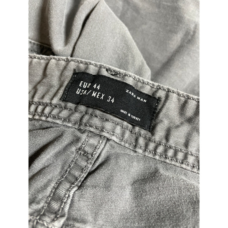 Zara Men's Gray High Waisted Classic Slim Skinny Straight Denim Jeans Pants 34