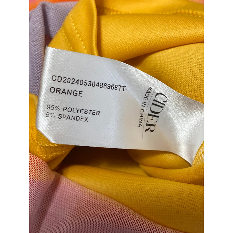 Cider Women's Multicolor Striped Ruched Sleeveless Tank Cami Blouse Top Size S