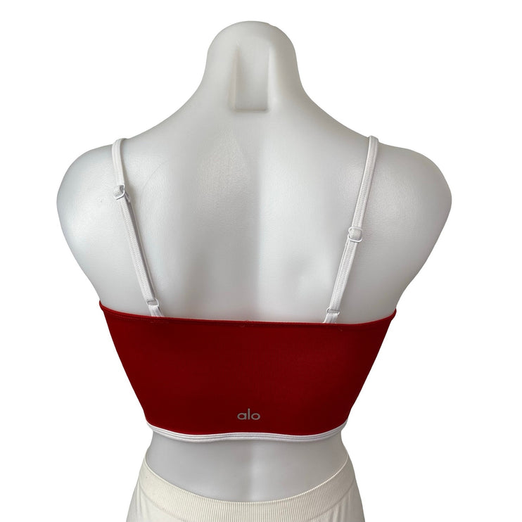 Alo Yoga Airbrush Streamlined Red Sculpt Brami Bra Tank Cami Crop Top Size M