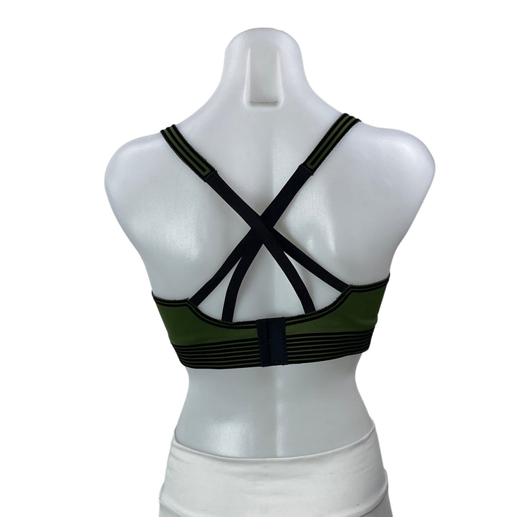 Adam Selman Sport Bonded Active Green Crossback Athletic Sports Bra Size L