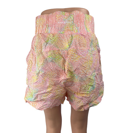 NEW Fabletics Multicolor Ultra High Waisted Piped Activewear Running Short Sz L