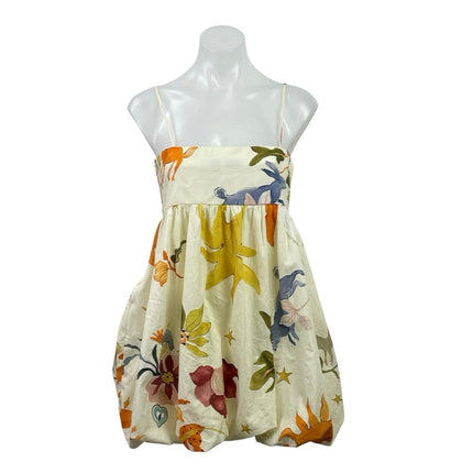 Zara Voluminous Floral Sleeveless Mini Balloon Cami Tank Flare A-Line Dress Sz S