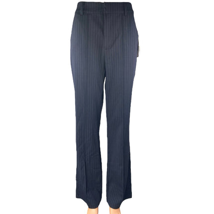 NEW Aqua Navy Blue Pinstripe High Rise Flare Bootcut Trousers Dress Pants Sz XS