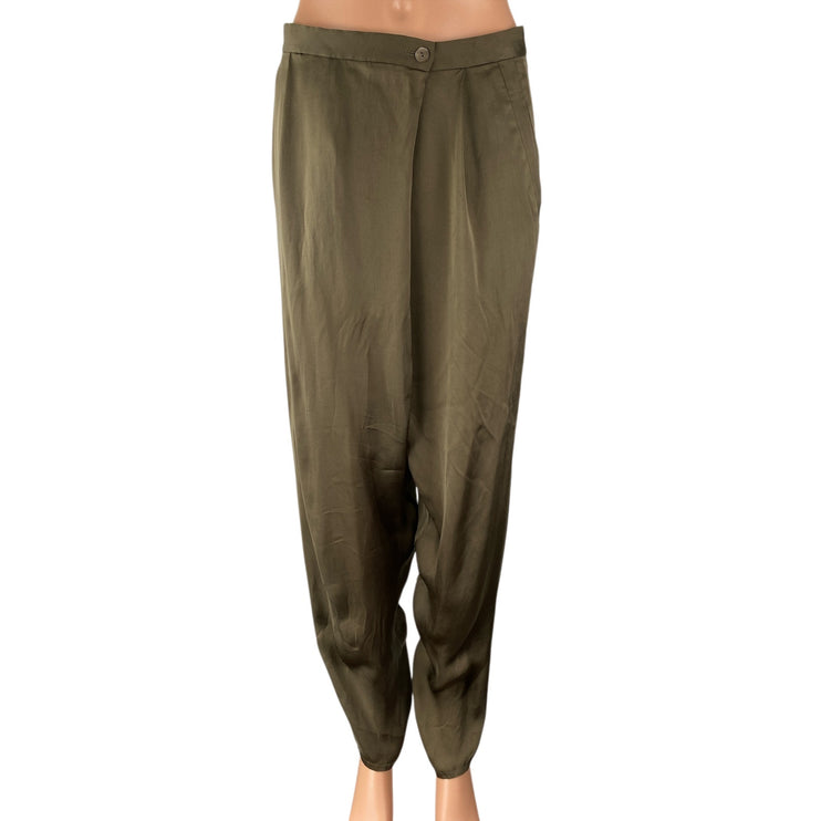 Stella McCartney 100% Silk Pleated Palazzo Wide Leg Trousers Dress Pants Size 6