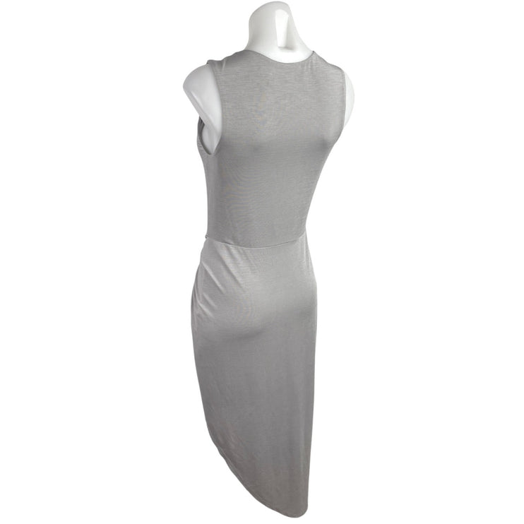 Lovers + Friends Jenna Gray Twist Knot Sleeveless Midi Bodycon Tank Dress Size S
