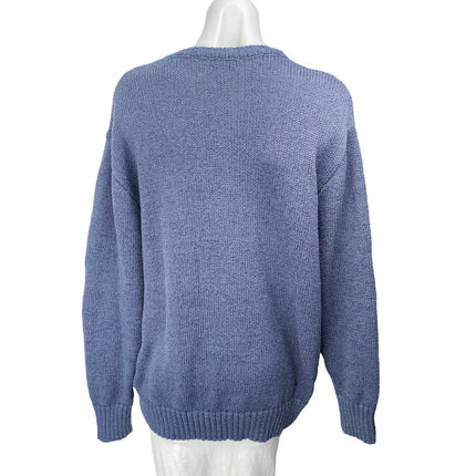 Rumored Women's Blue Knit Long Sleeve Crew Neck Pullover Sweater Top Size M/L