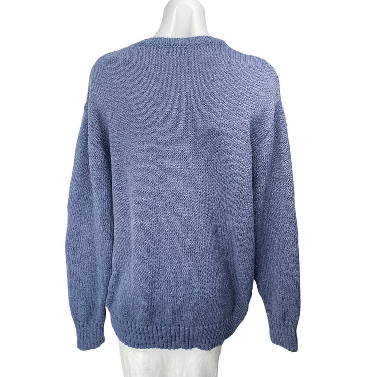 Rumored Women's Blue Knit Long Sleeve Crew Neck Pullover Sweater Top Size M/L
