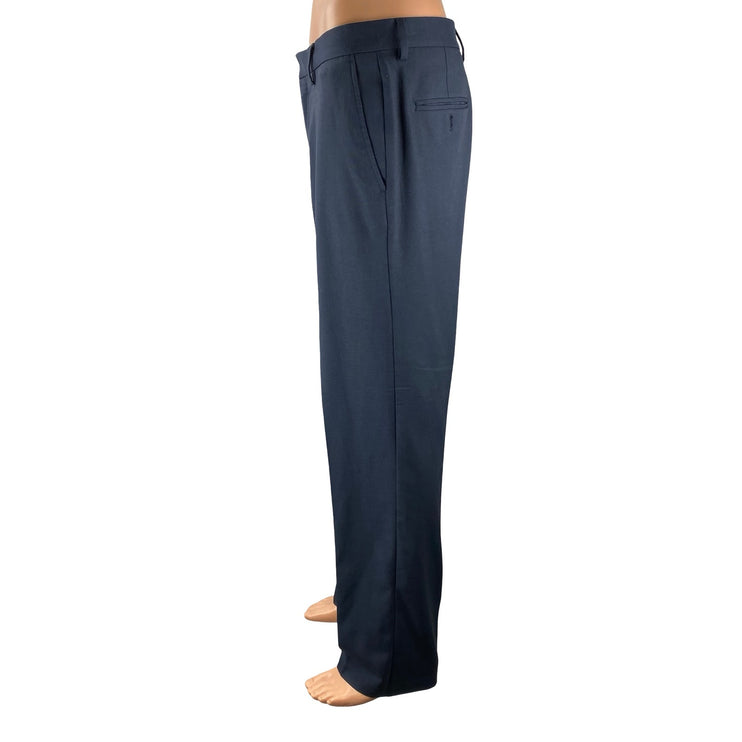 Kenneth Cole Reaction Blue High Rise Straight Chino Trousers Dress Pants 34X32
