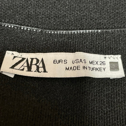 Zara Women's Black Sleeveless High Neck Knit Stretch Mini Bodycon Dress Size S