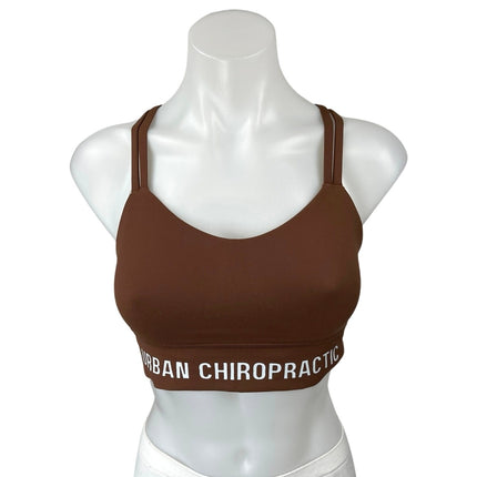 Urban Chiropractic Brown Sleeveless Workout Athletic Sports Bra Crop Top Sz S/M